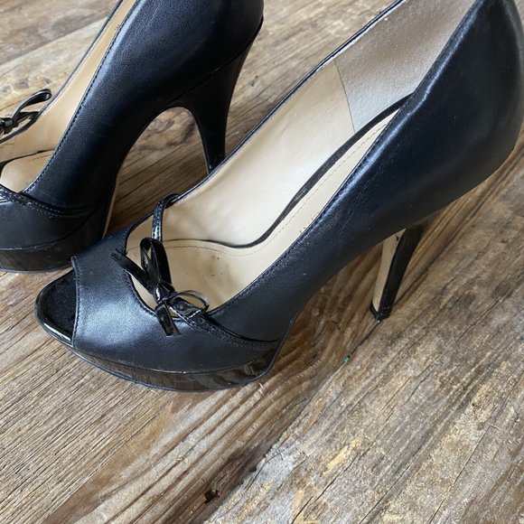 Enzo‎ Angiolini Black Leather Heels Size 6 - Picture 3 of 7